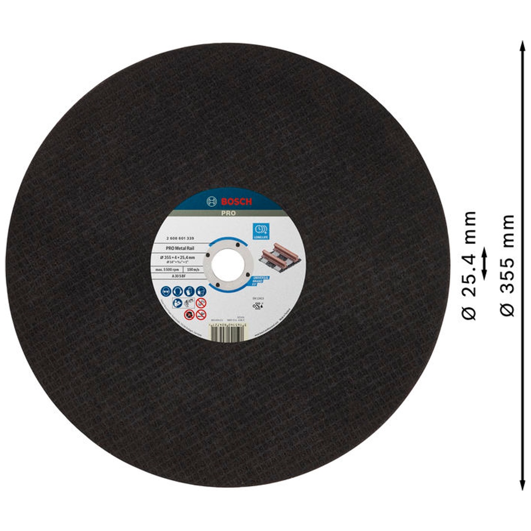 Bosch Trennscheibe, Special for rail, 355x4x25.4mm, für kleine Winkelschleifer