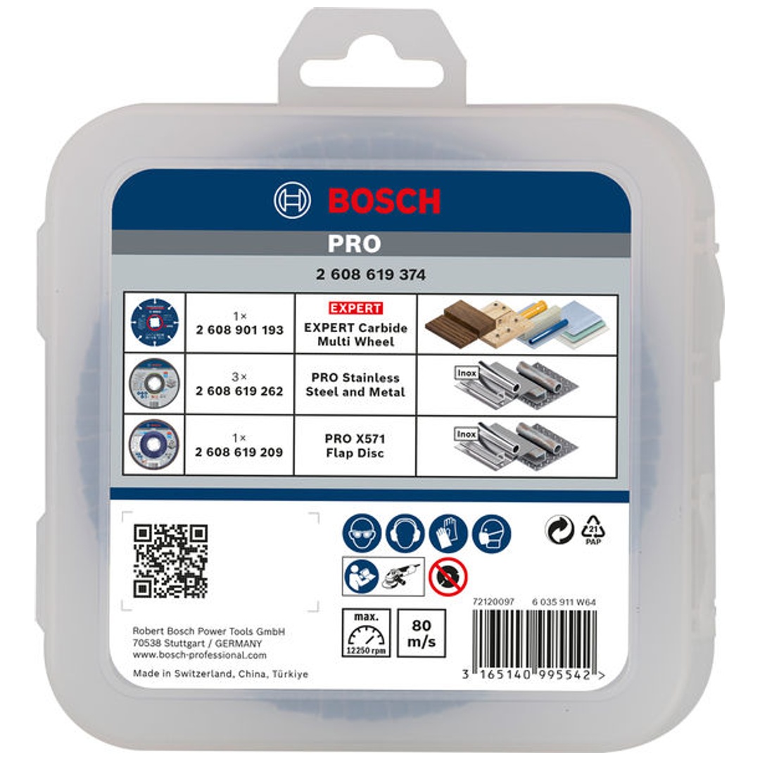 Bosch X-LOCK Trenn- und Fächerschleifscheiben-Set, 5-tlg., 125 mm, CMW