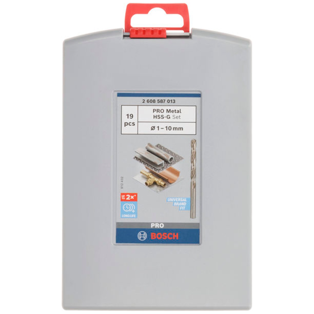 Bosch PRO Metal HSS-G Spiralbohrer Set, 19-tlg.