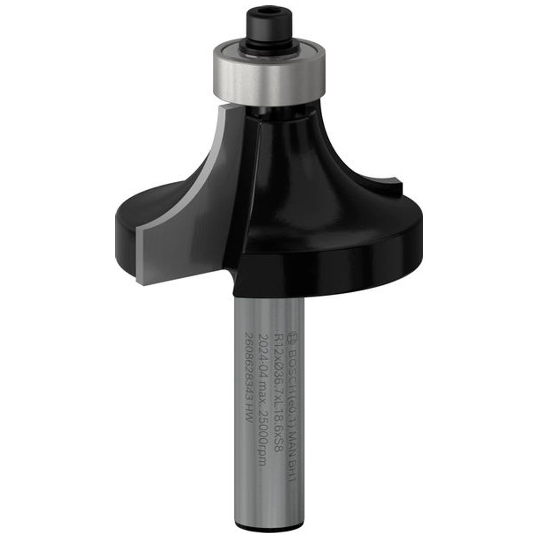 Bosch Abrundfräser Standard for Wood, 8 mm, R1 12 mm, L 19 mm, G 60 mm