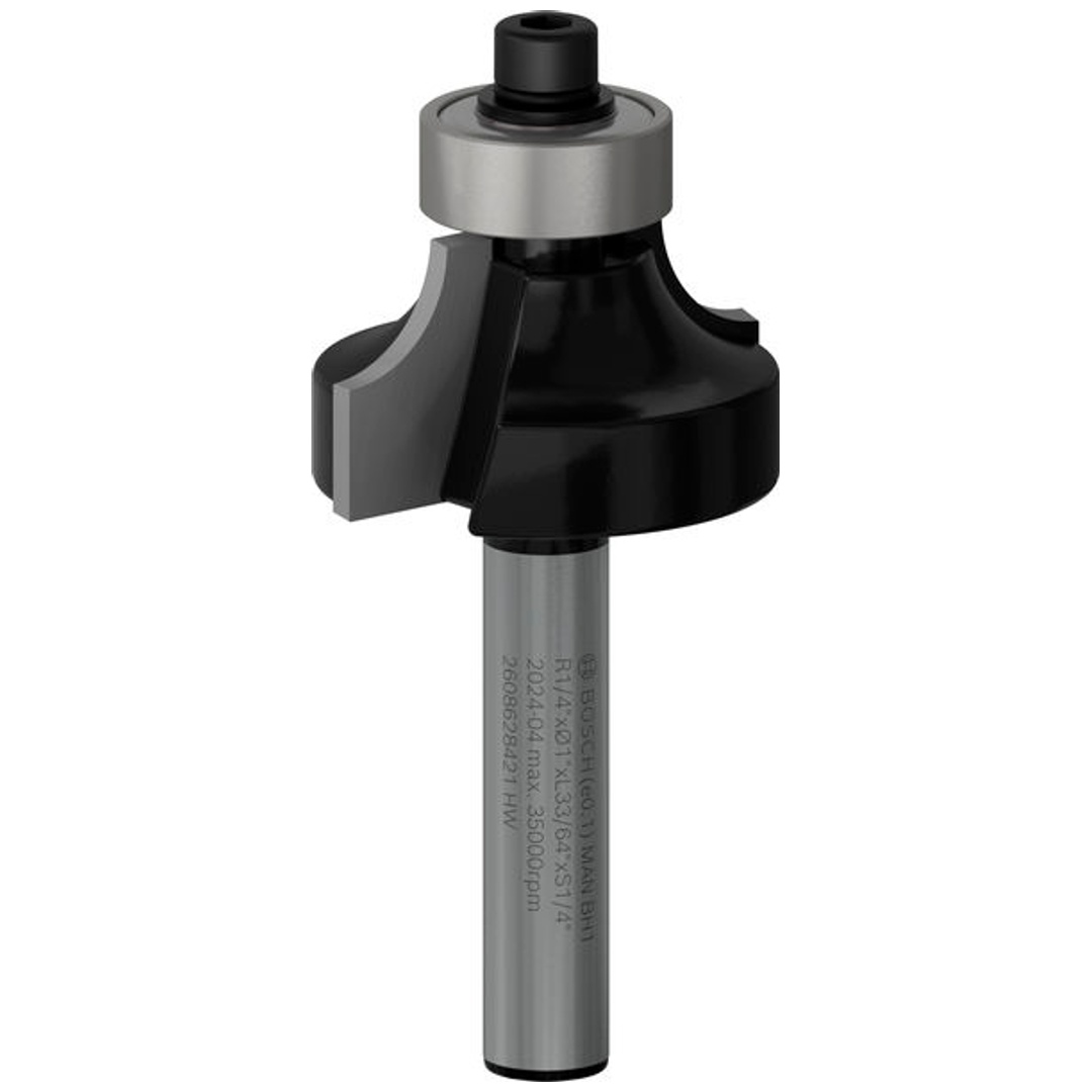 Bosch Abrundfräser 1/4, R1 6,3 mm, D 25,4 mm, L 13,2 mm, G 54 mm
