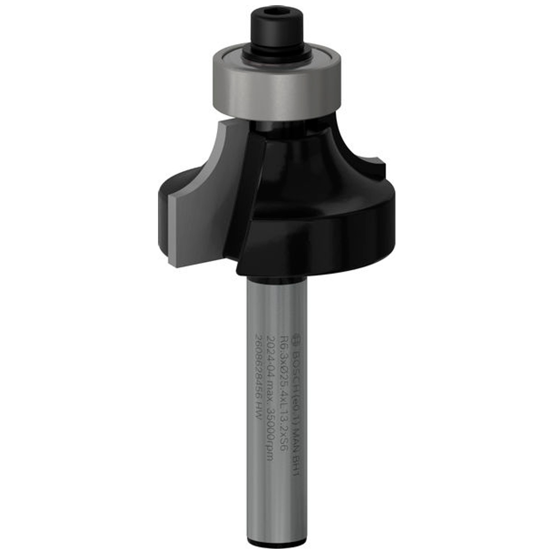 Bosch Abrundfräser 6 mm, R1 6,3 mm, D 25,4, L 13,1 mm, G 54 mm