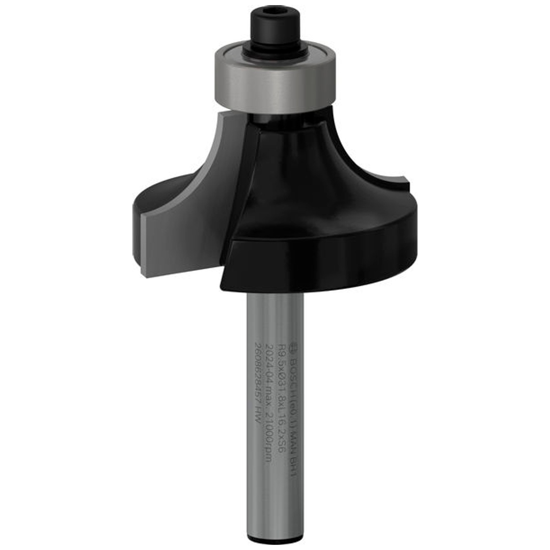 Bosch Abrundfräser 6 mm, R1 9,5 mm, D 31,8 mm, L 16,2 mm, G 57 mm