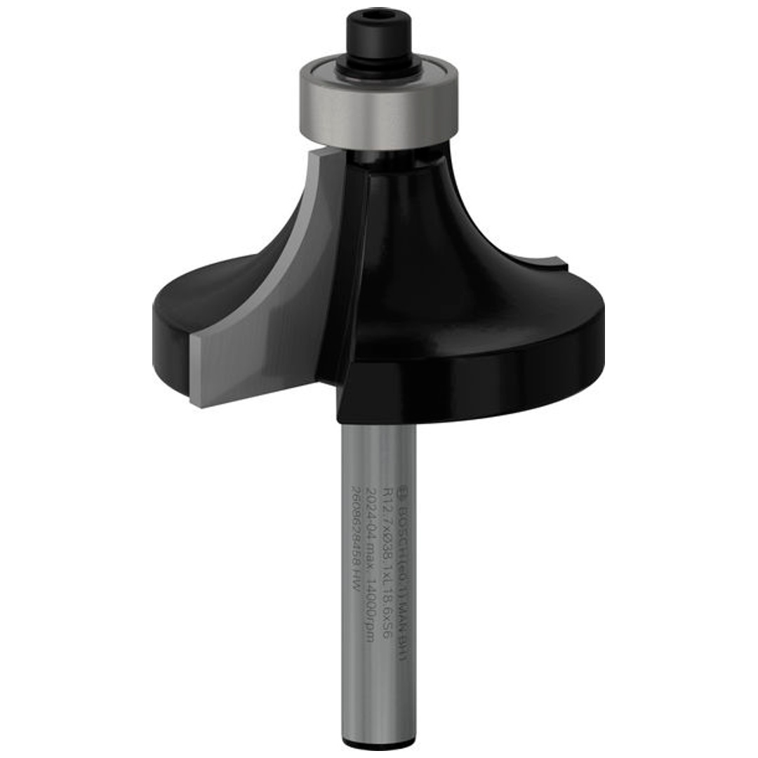 Bosch Abrundfräser 6 mm, R1 12,7 mm, D 38,1 mm, L 18,6 mm, G 60 mm