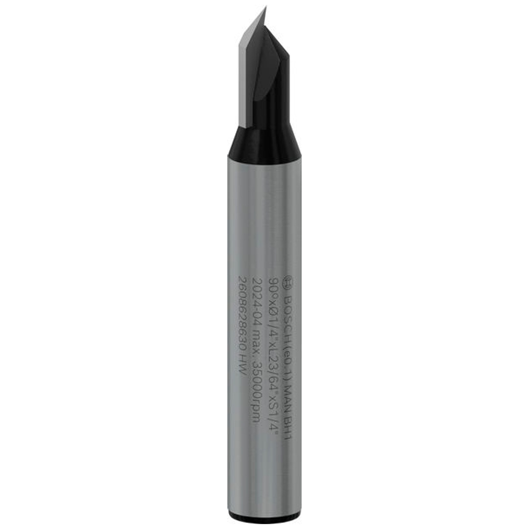 Bosch V-Nutfräser 1/4, D1 6,3 mm, L 9,2 mm, G 45 mm, 90°