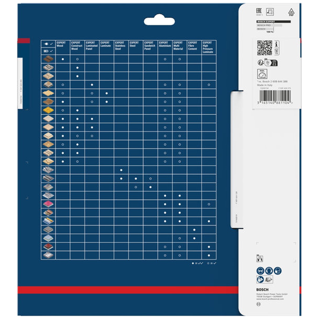 Bosch Kreissägeblatt Expert for High Pressure Laminate, 254 x 30 x 2,8 mm, 80 Zähne