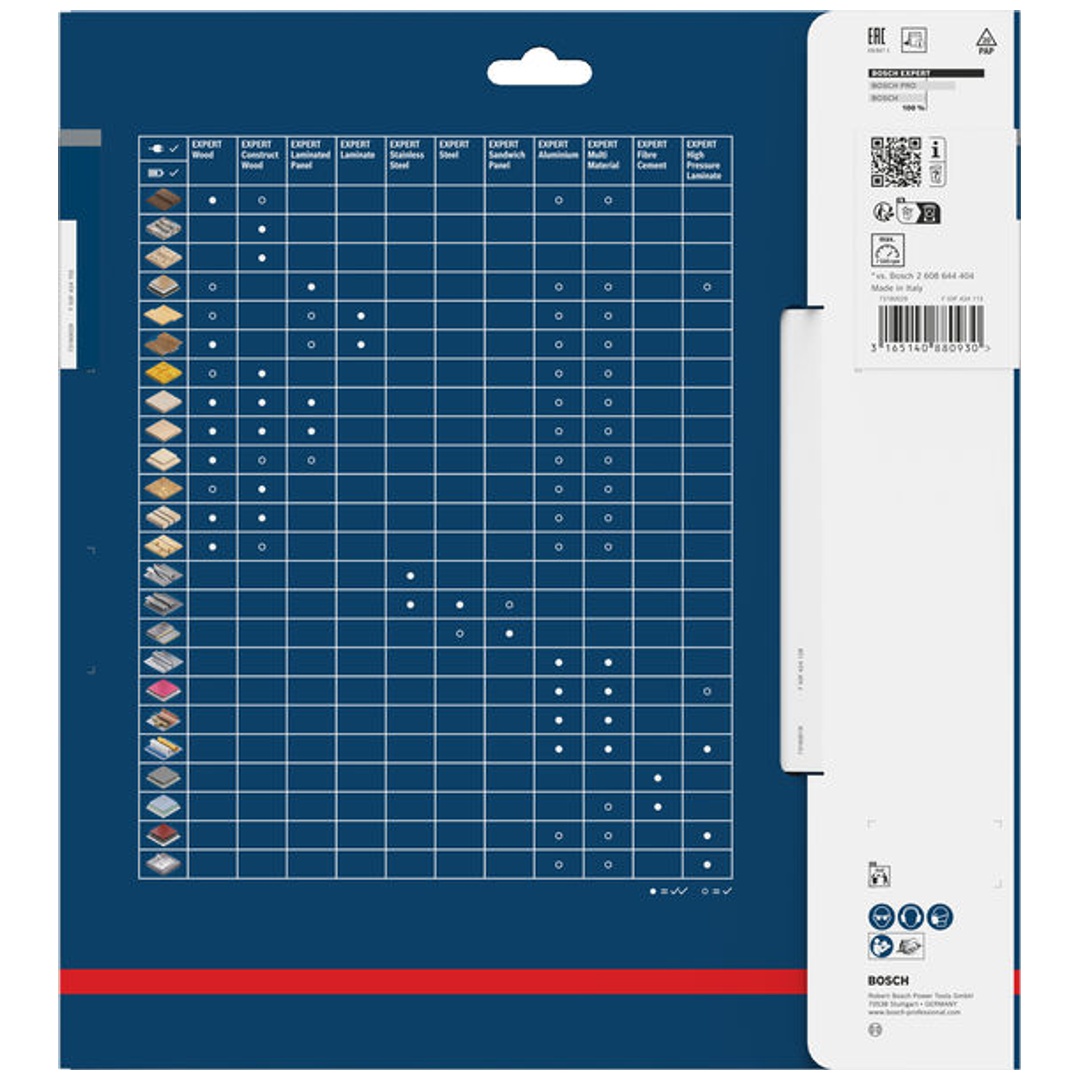 Bosch Kreissägeblatt Expert for Wood, 254 x 30 x 2,6 mm, 80