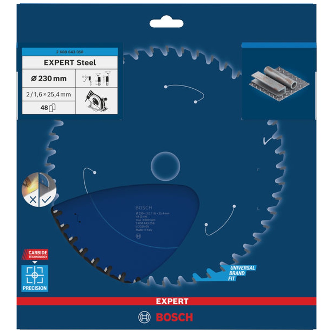 Bosch EXPERT Kreissägeblatt Steel, 230 x 25,4 x 2,0 mm, 48