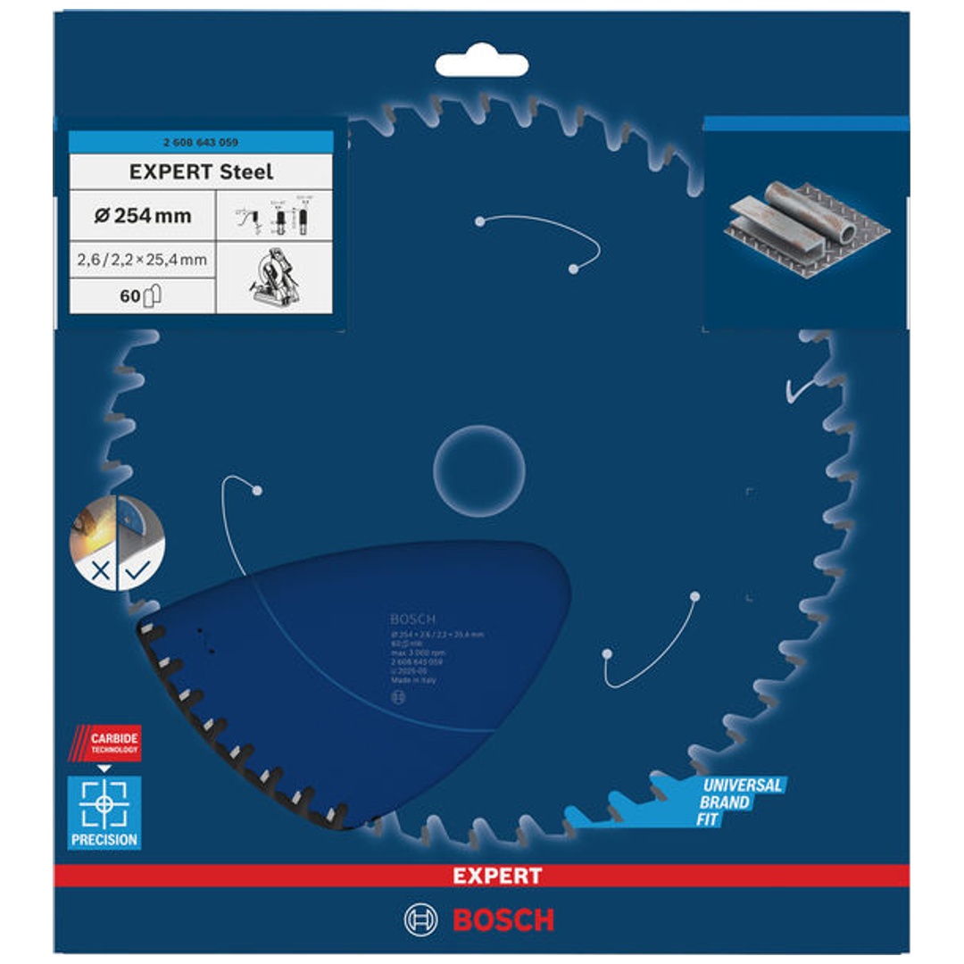 Bosch EXPERT Kreissägeblatt Steel, 254 x 25,4 x 2,6 mm, 60