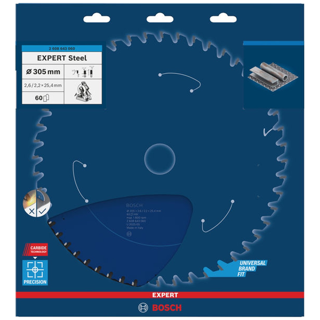 Bosch EXPERT Kreissägeblatt Steel, 305 x 25,4 x 2,6 mm, 60