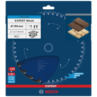 Bosch Kreissägeblatt Expert for Wood, 190 x 30 x 2,0 mm, 24