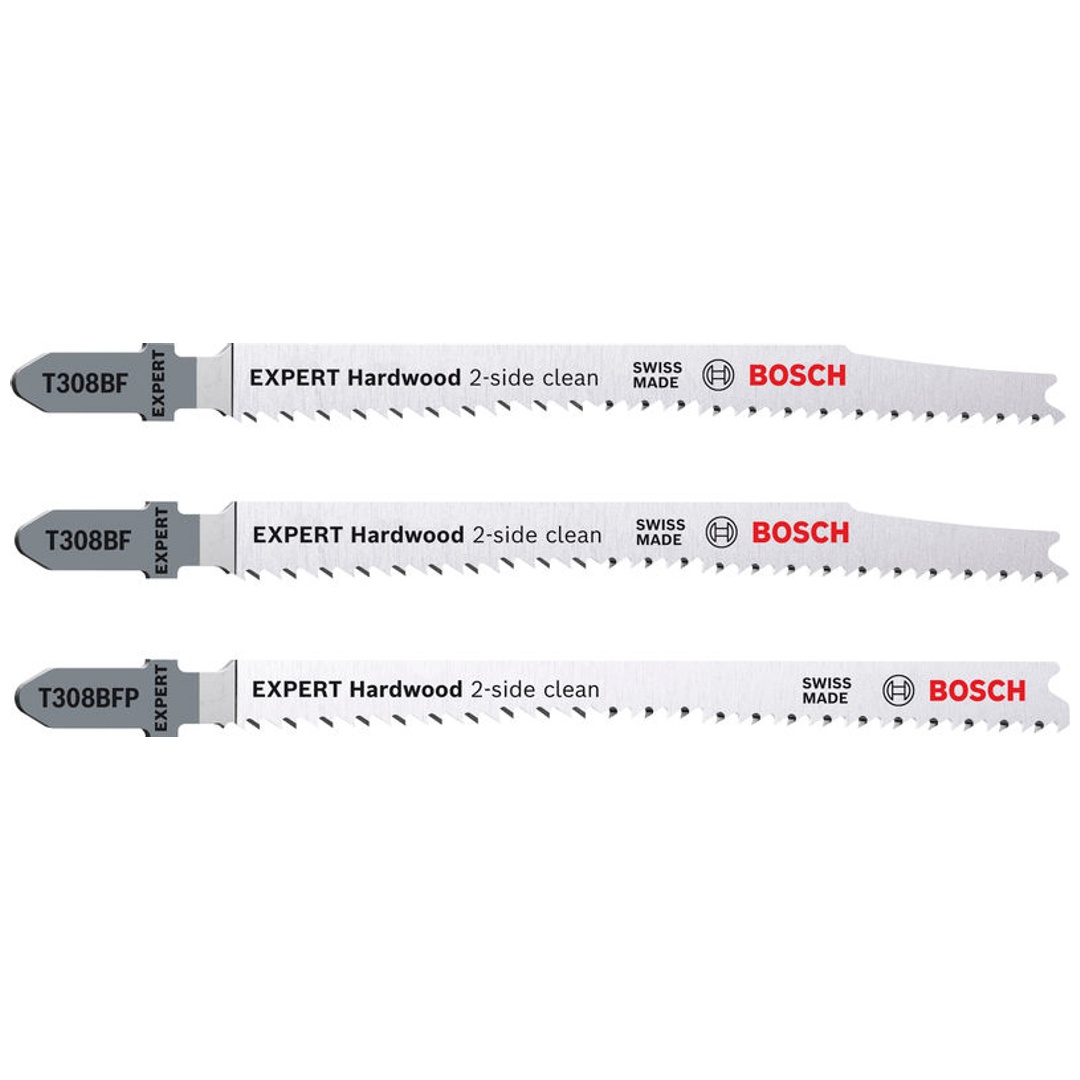 Bosch EXPERT ‘Hardwood 2-side clean‘ Stichsägeblatt-Set, 3-tlg., T308BF/BFP