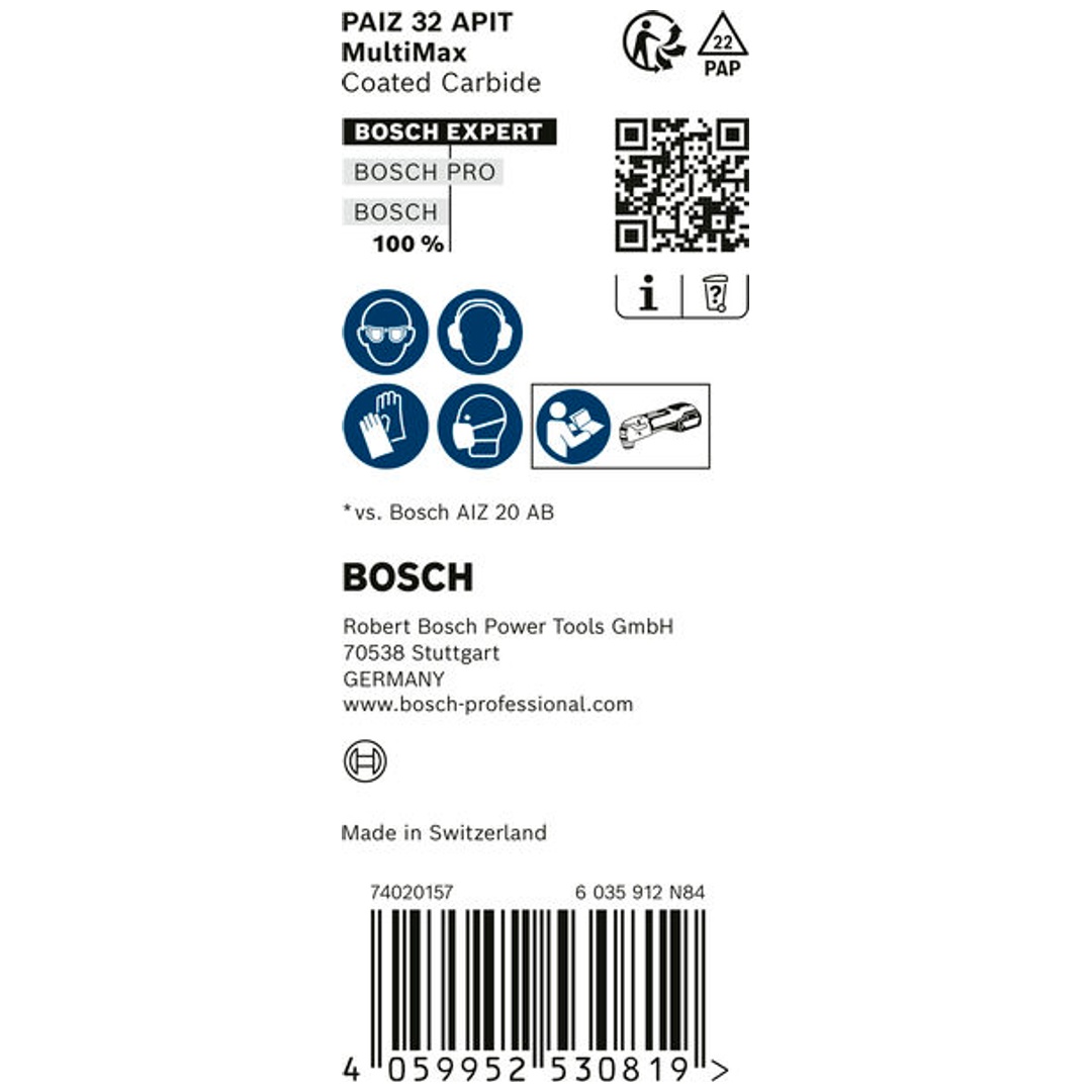 Bosch EXPERT MultiMax PAIZ 32 APIT Blatt für Multifunktionswerkzeuge, 32 mm, 10 Stück