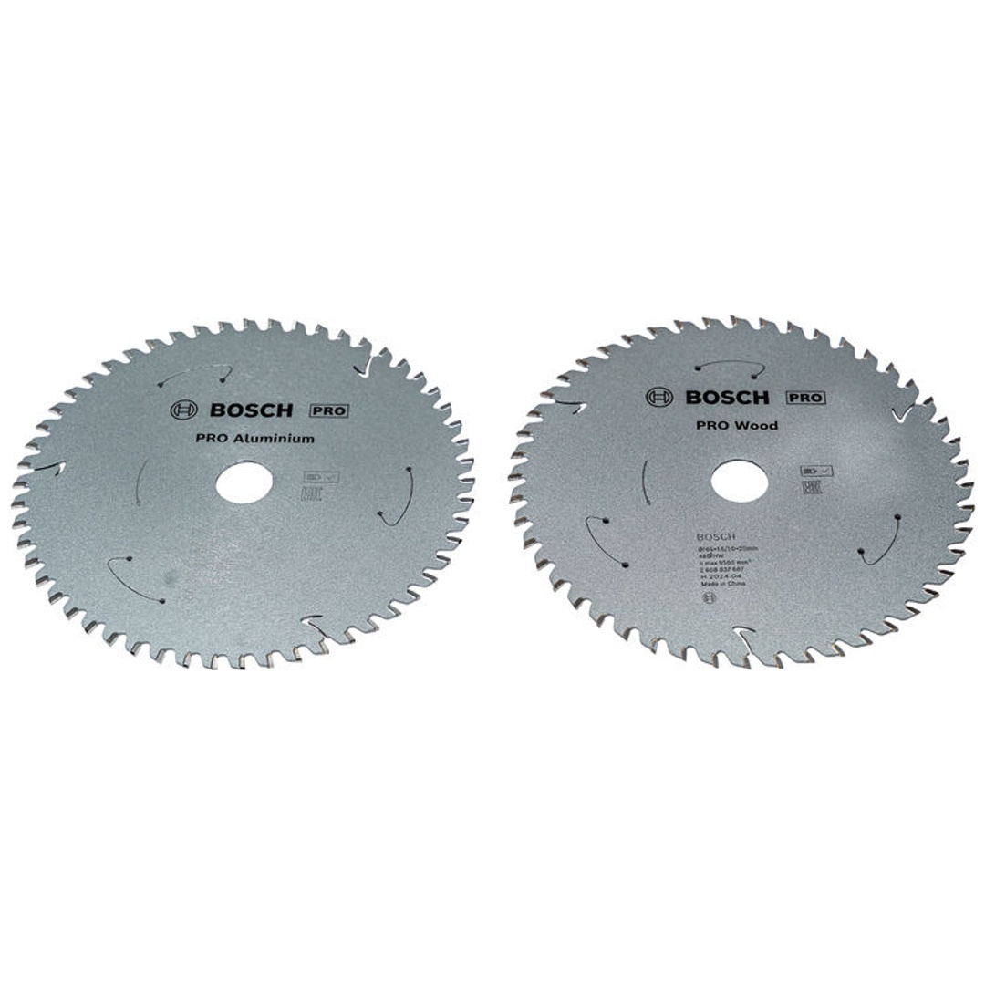 Bosch Kreissägeblatt Promo 2er Pack, 165 mm CL Pro Wood/Alu, Holz/Aluminium/Kunststoff