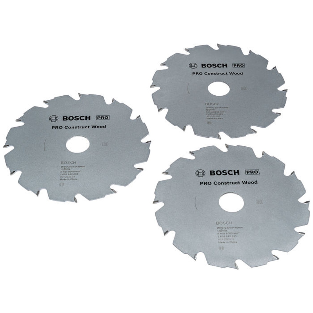 Bosch Kreissägeblatt Promo 3er Pack, 190 mm CW Wood, Weich-/Hartholz/Nägel