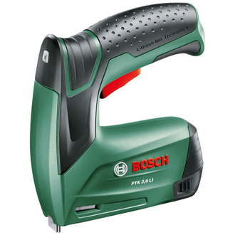 Bosch Akku-Tacker PTK 3,6 LI, incl. Klammern, Ladegerät, Metalldose