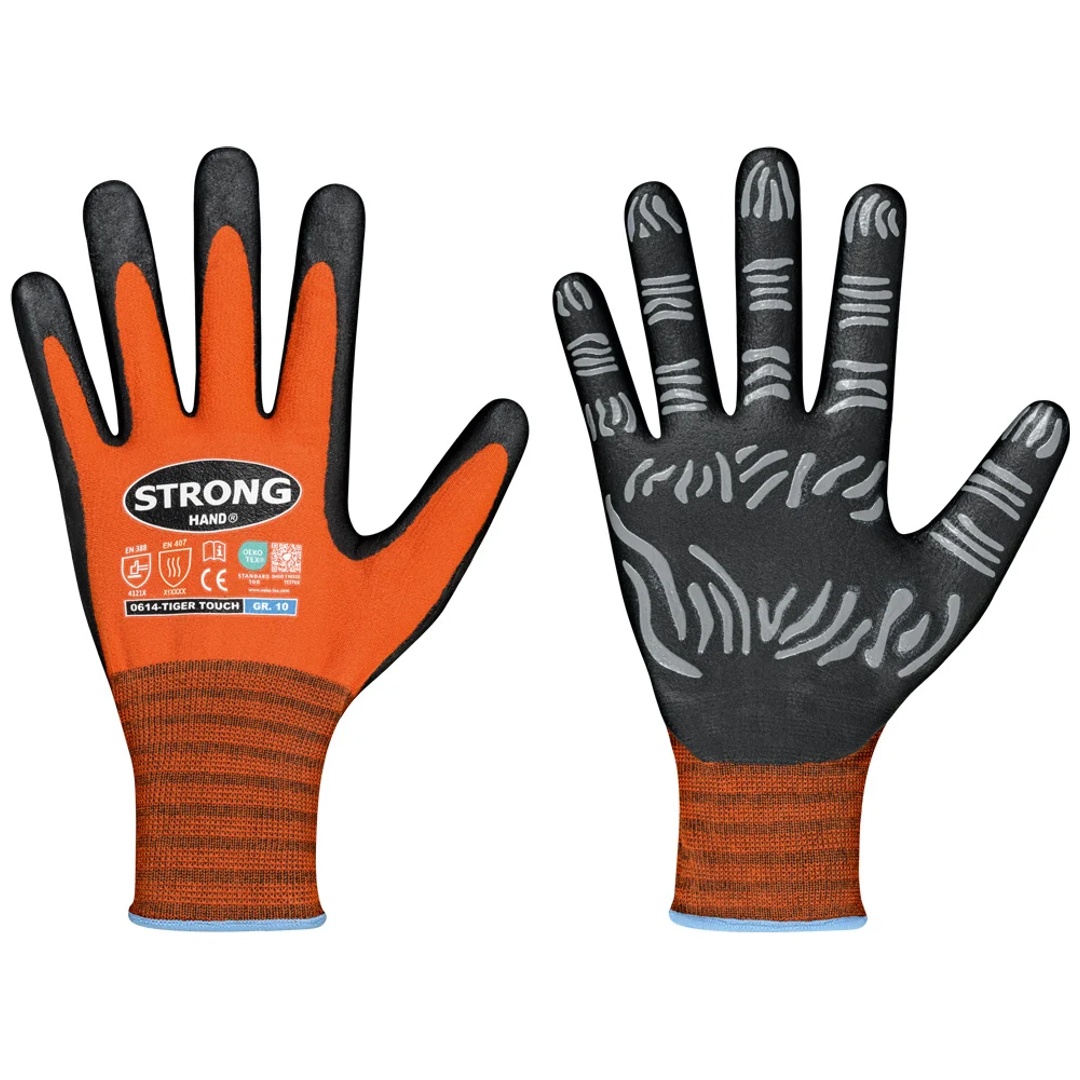 Feldtmann Stronghand Arbeitshandschuhe Tiger Touch 0614 Gr. 6 orange/schwarz