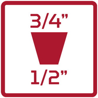 Gedore Vergrößerungsstück 1/2" x 3/4" 4-kant 49 mm