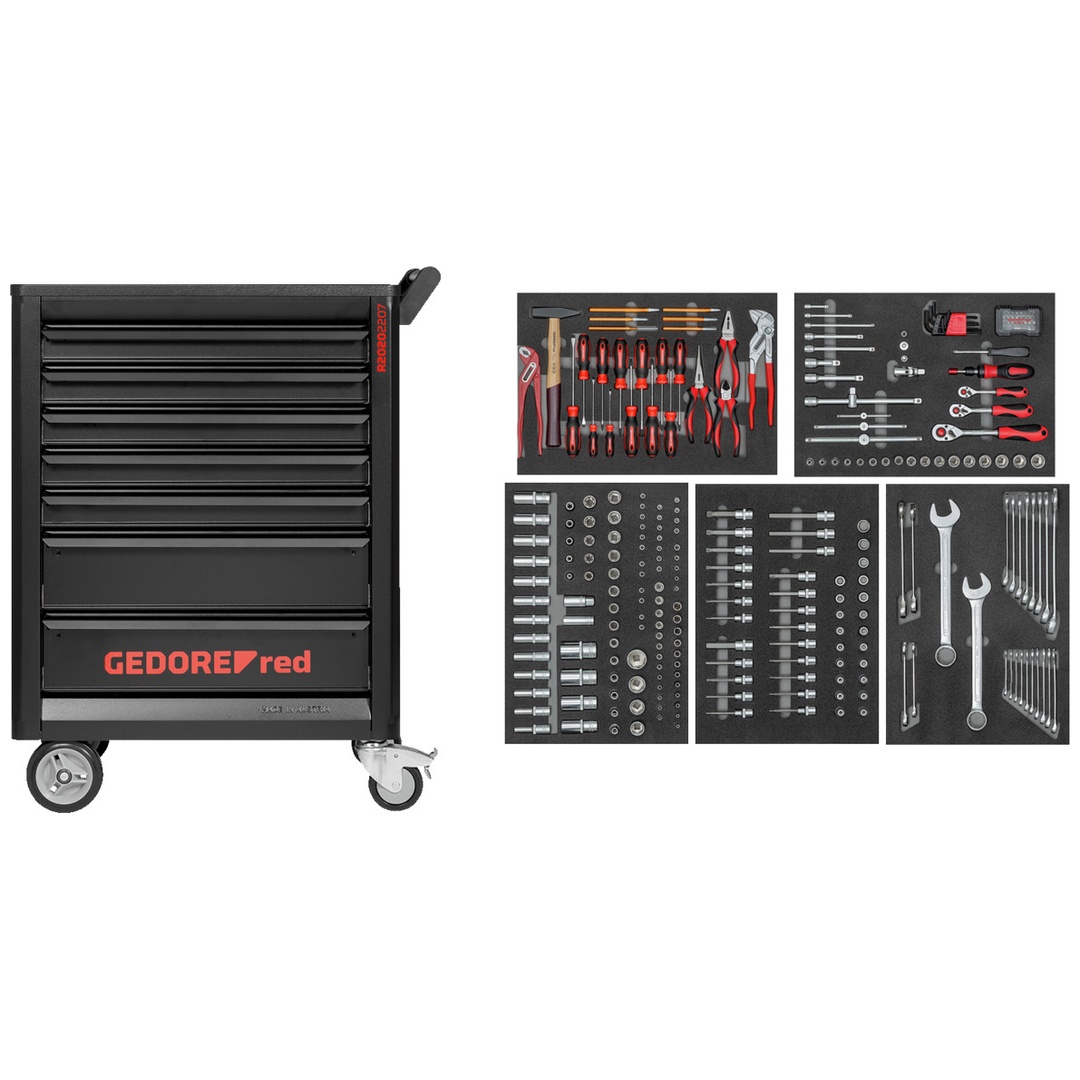 Gedore Werkzeugsatz im Werkstattwagen GEDMaster 273-tlg