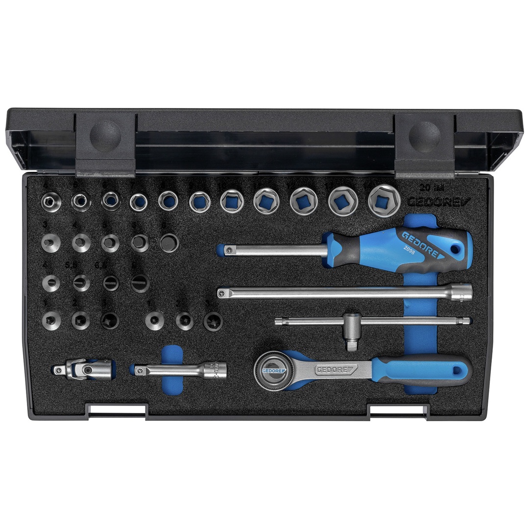 Gedore Steckschlüssel-Satz 1/4 32-tlg. 6-kant IN-IS-PH-PZ