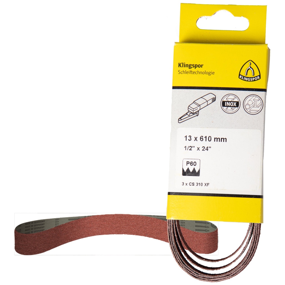 Klingspor CS 310 XF Bänder, 13 x 457 mm Korn 60 F4G, SB-verpackt im Reiter