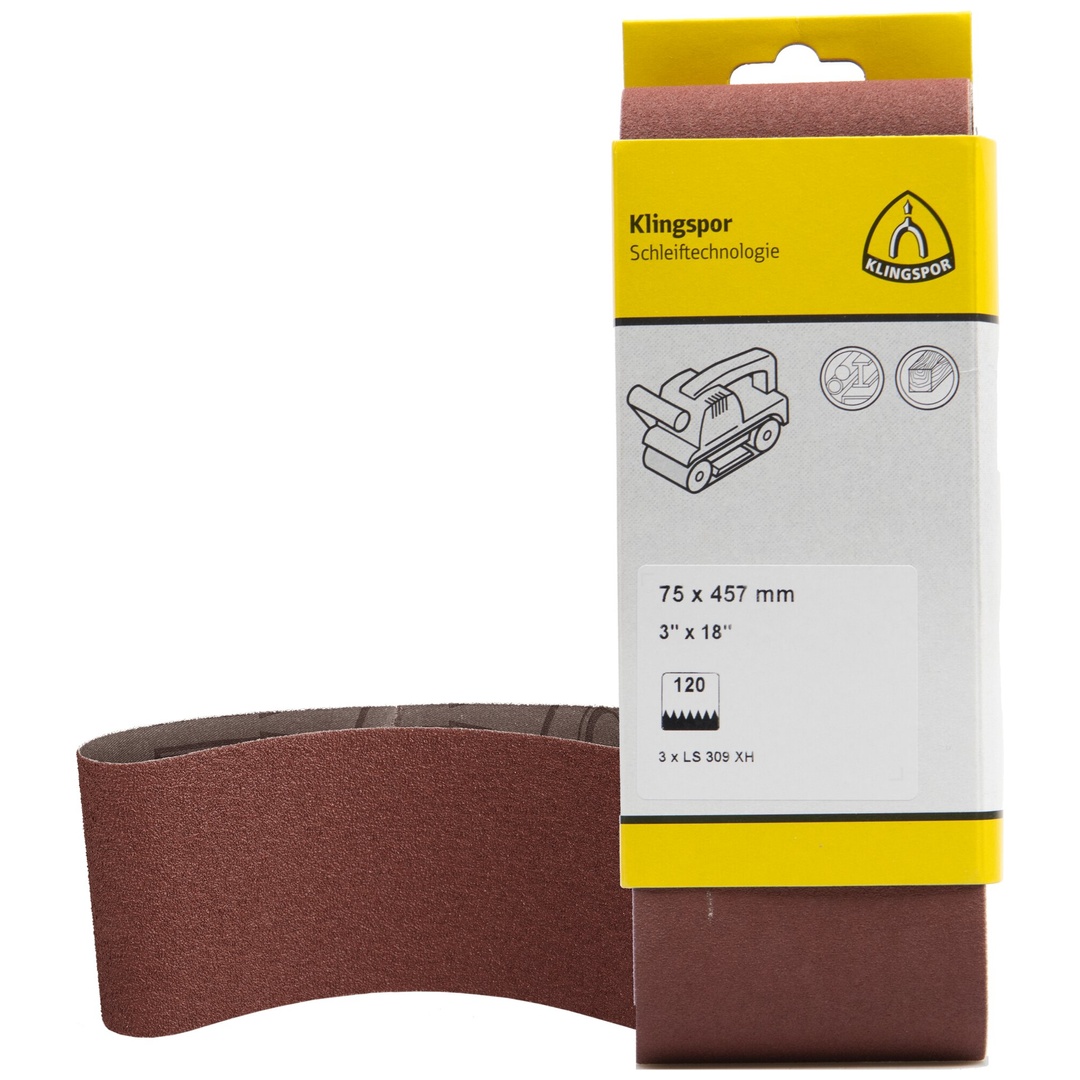 Klingspor LS 309 XH Hobbänder, 100 x 560 mm Korn 80 F5, SB-verpackt im Reiter