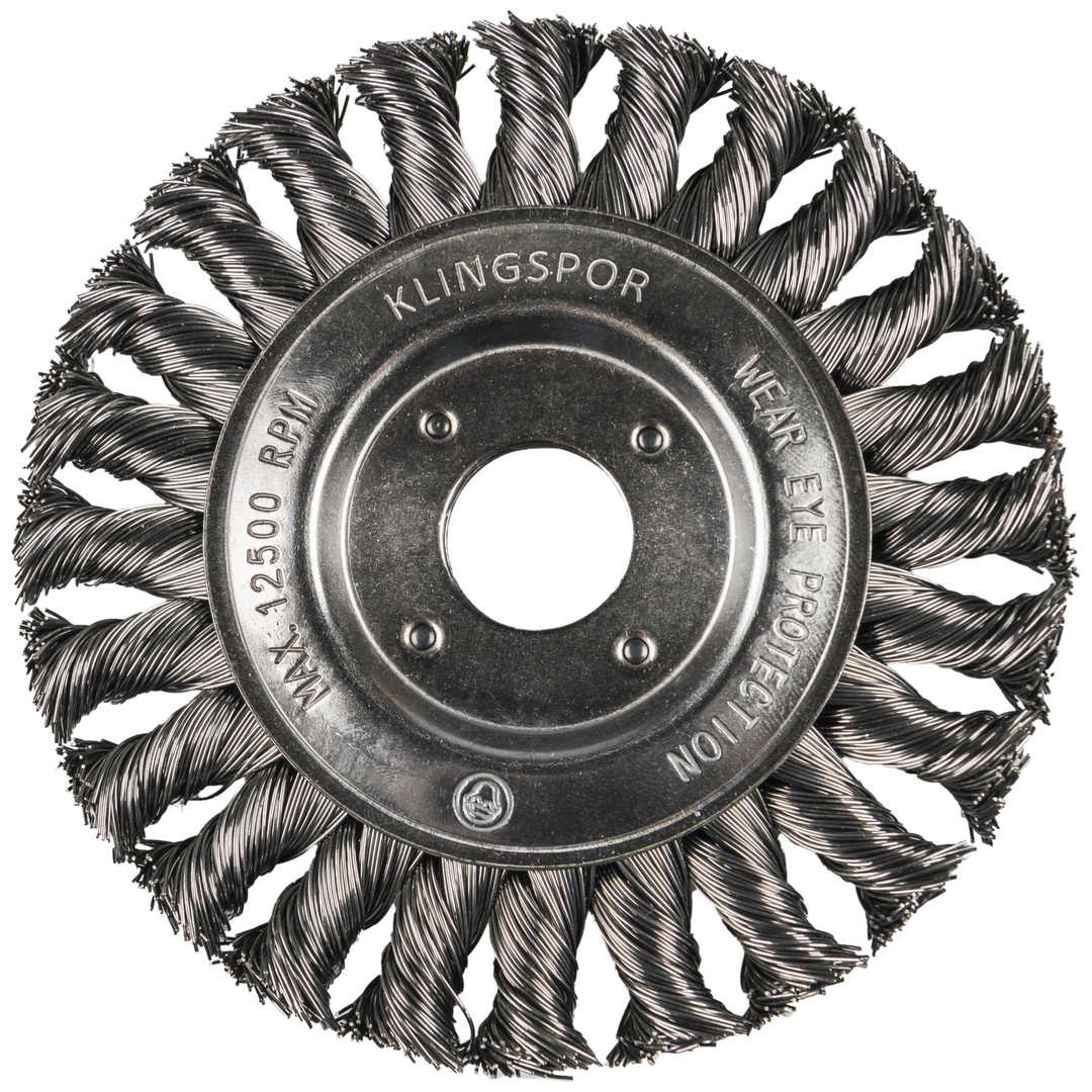 Klingspor BR 600 Z Rundbürste gezopft einreihig, 115 x 14 mm Gewinde M 14 0,5 Stahl