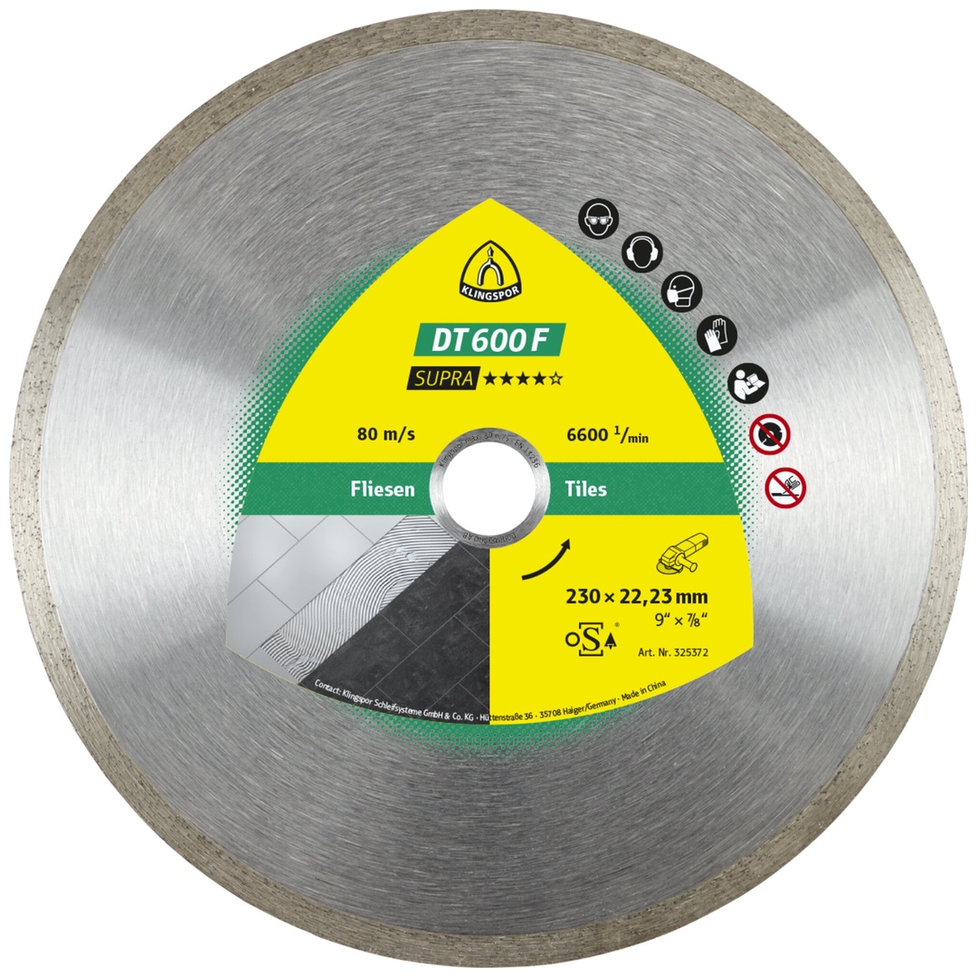 Klingspor DT 600 F Diamanttrennscheiben, 150 x 1,6 x 22,23 mm 1,6 x 7 mm, geschlossener Rand