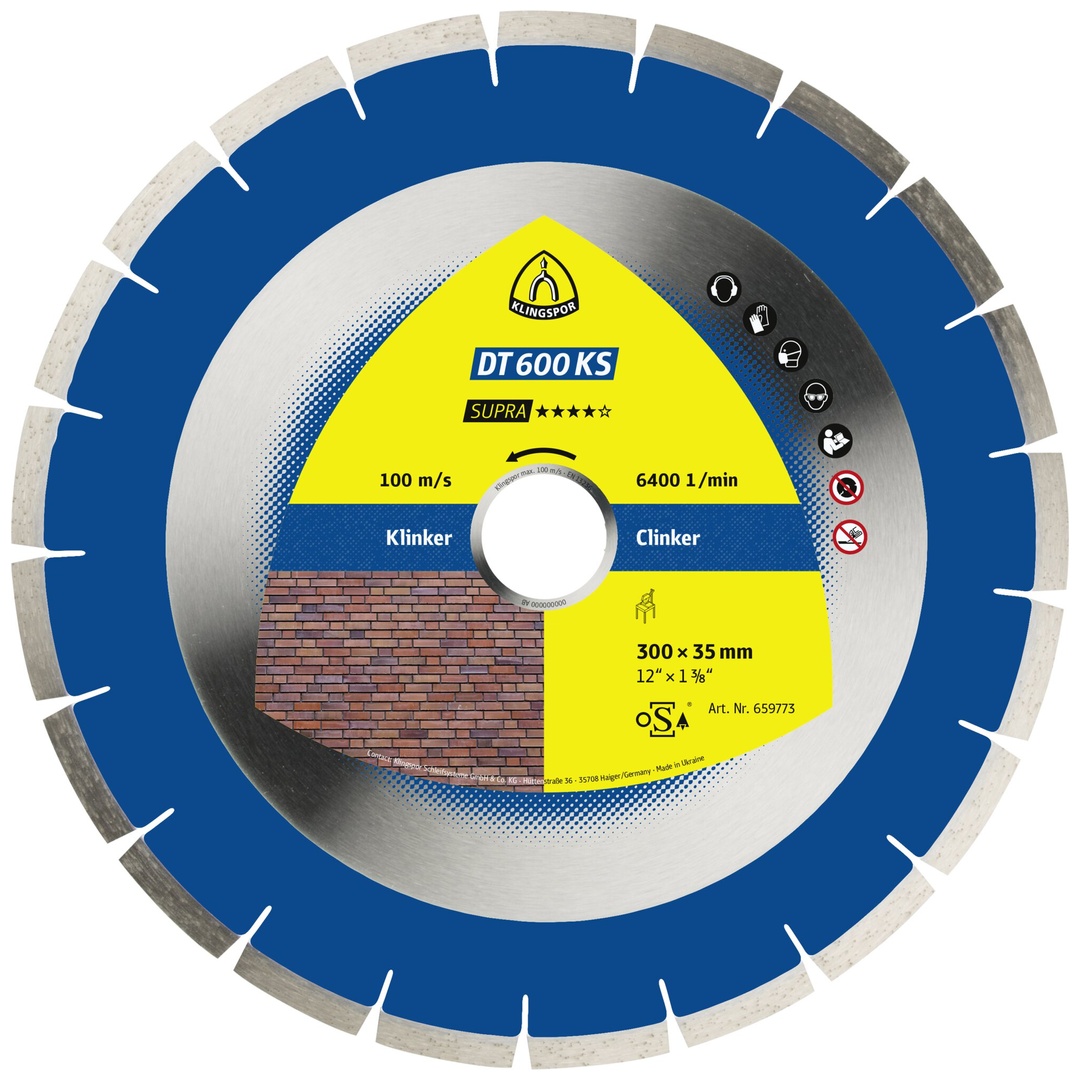 Klingspor DT 600 KS Diamanttrennscheiben, 300 x 2,8 x 35 mm 21 Segmente 40 x 2,8 x 10 mm, Engverzahnt