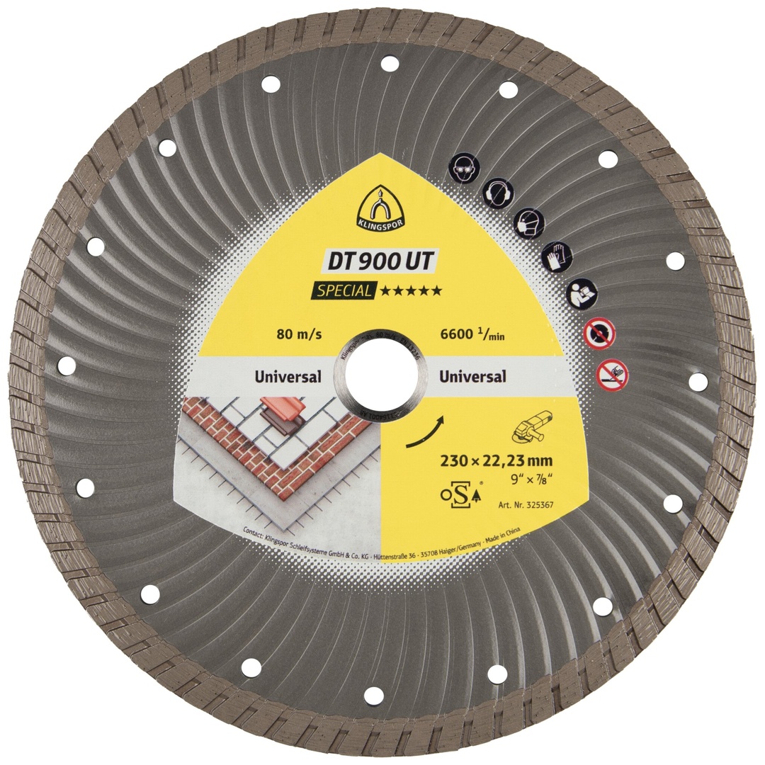 Klingspor DT 900 UT Diamanttrennscheiben, 100 x 2,2 x 22,23 mm 2,2 x 10 mm, geschlossener Rand Turbo Reduzierring 16