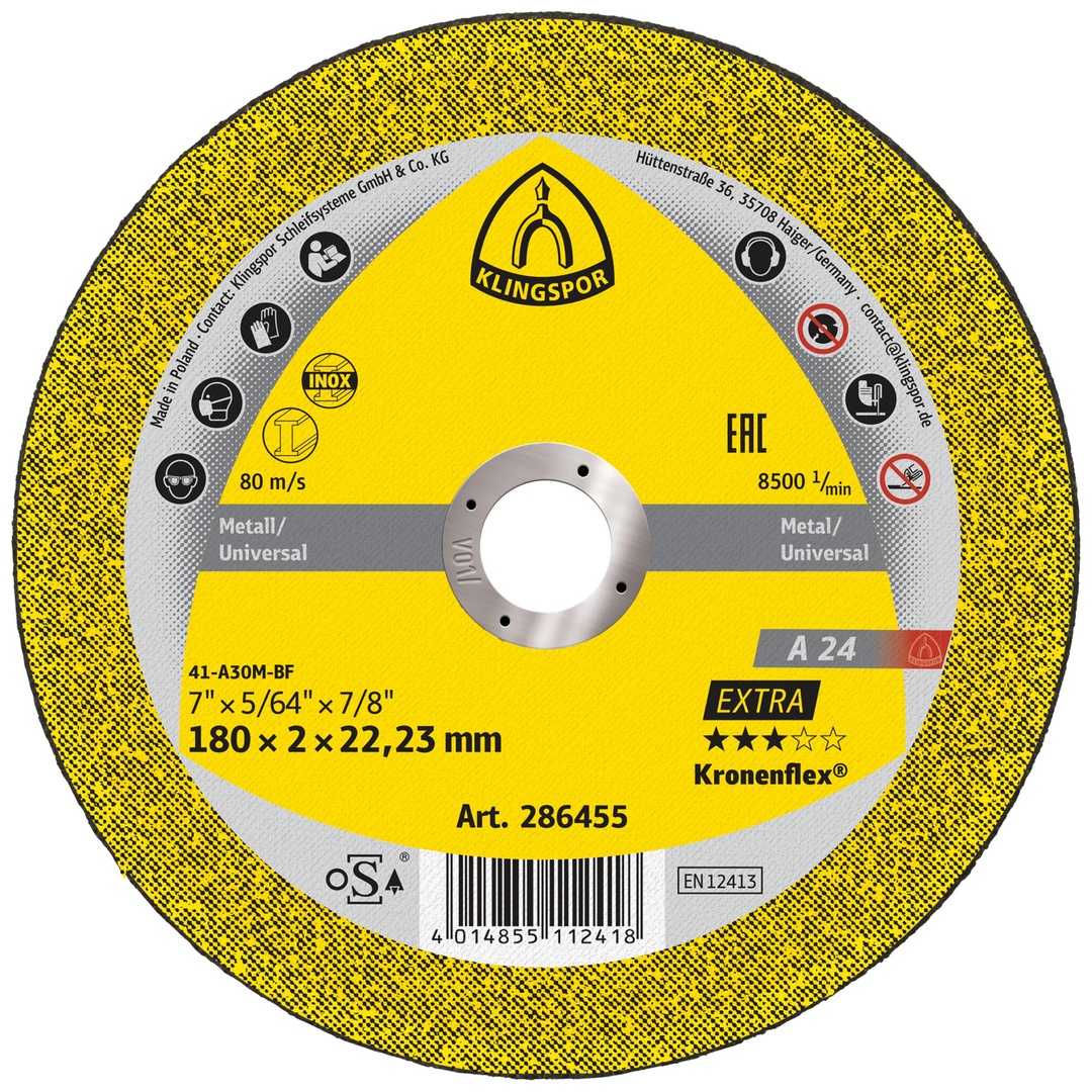 Klingspor A 24 EX Trennscheiben, 180 x 2 x 22,23 mm gerade