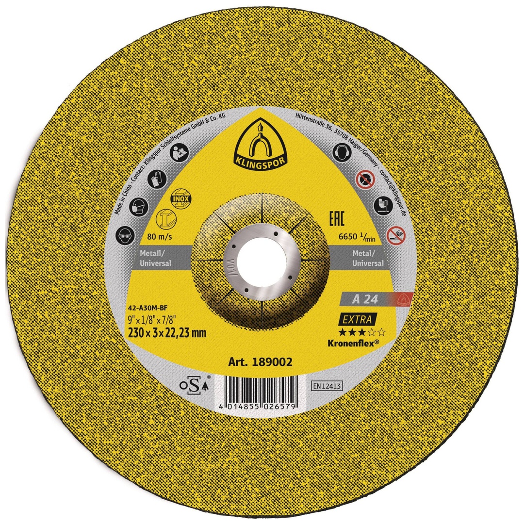 Klingspor A 24 EX Trennscheiben, 230 x 3 x 22,23 mm gekröpft