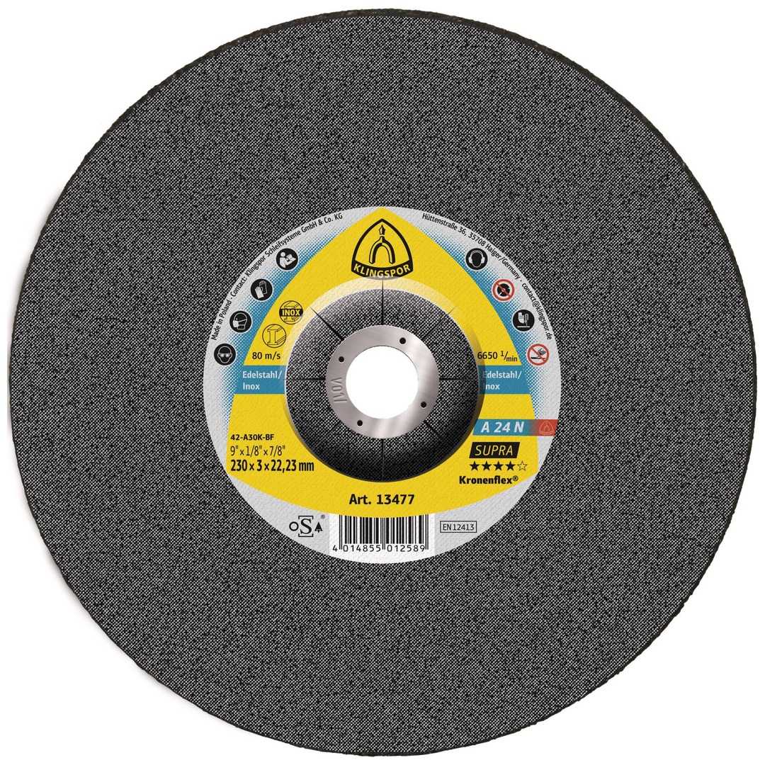 Klingspor A 24 N Trennscheiben, 230 x 3 x 22,23 mm gekröpft