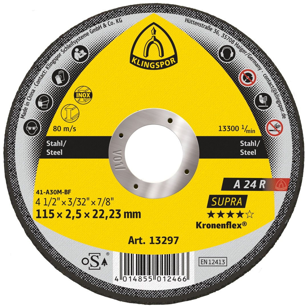 Klingspor A 24 R Trennscheiben, 115 x 2,5 x 22,23 mm gerade