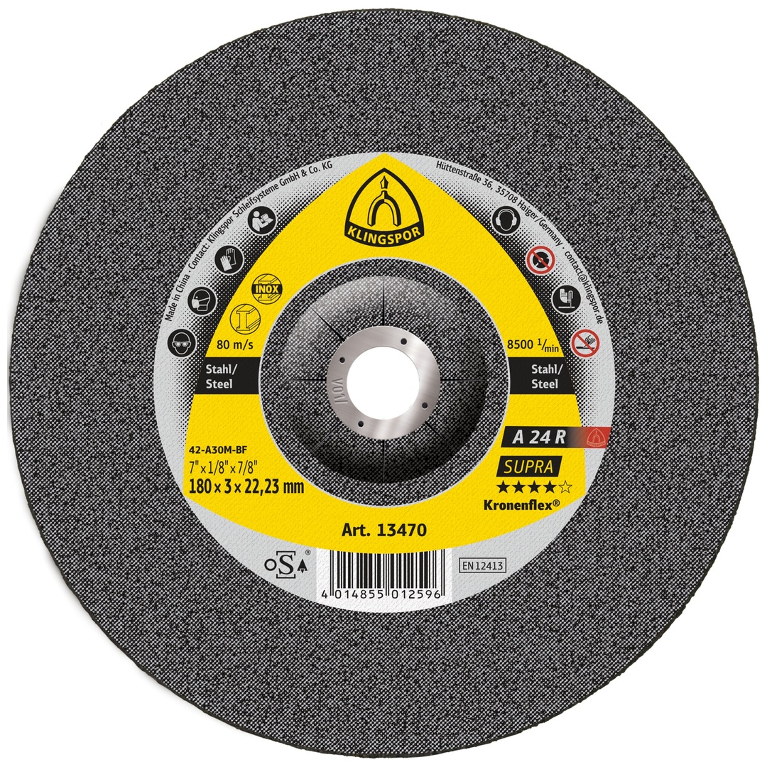 Klingspor A 24 R Trennscheiben, 180 x 3 x 22,23 mm gekröpft