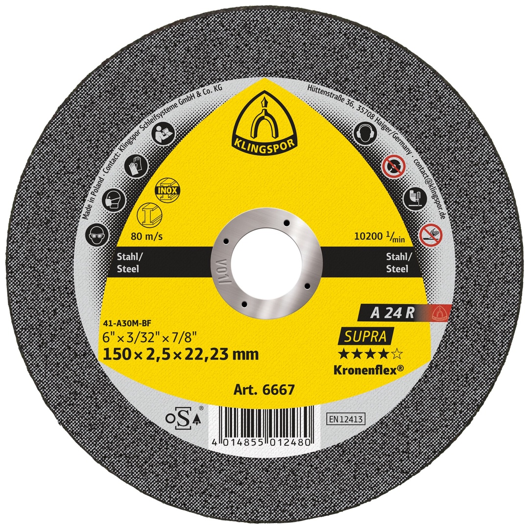 Klingspor A 24 R Trennscheiben, 150 x 2,5 x 22,23 mm gerade
