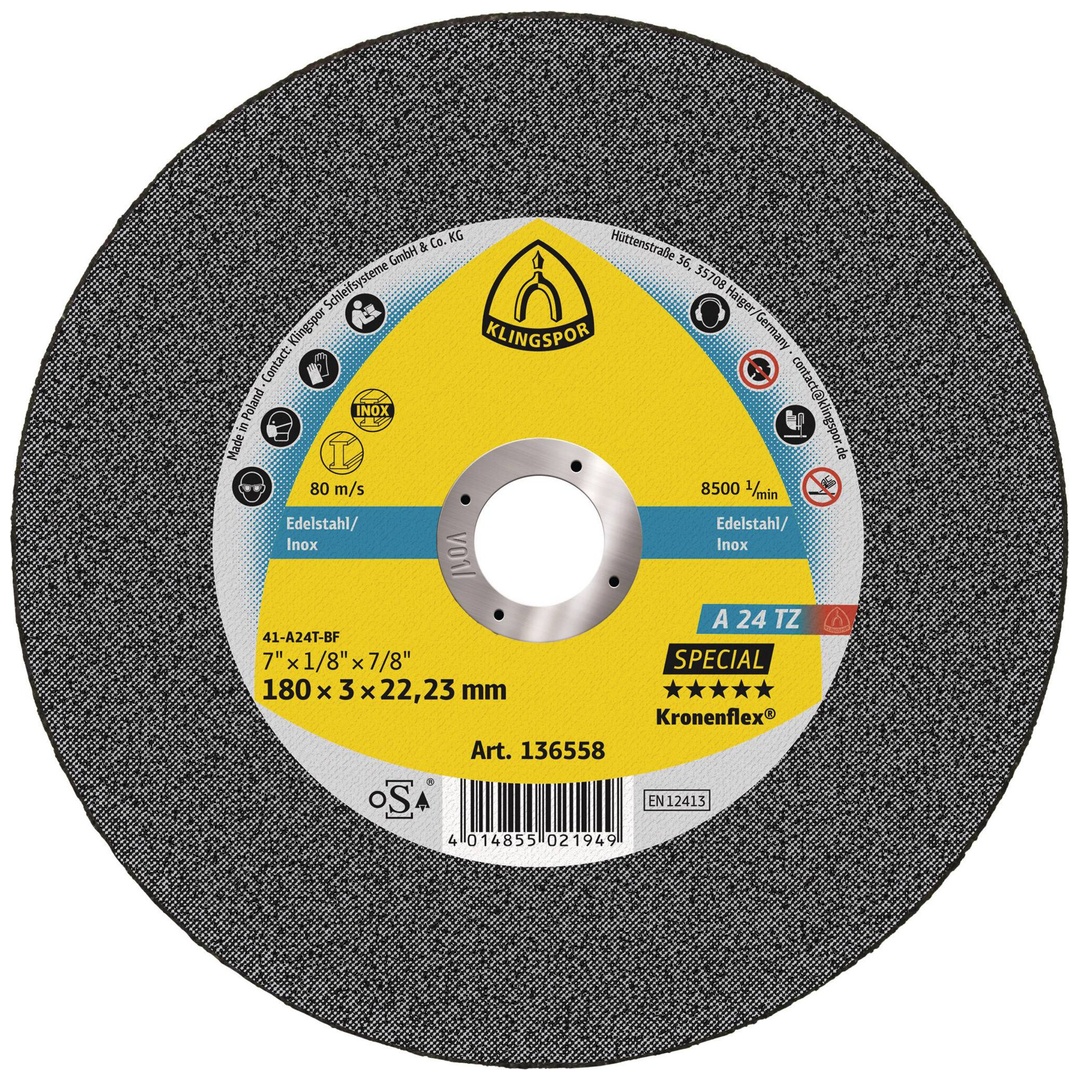 Klingspor A 24 TZ Trennscheiben, 180 x 3 x 22,23 mm gerade