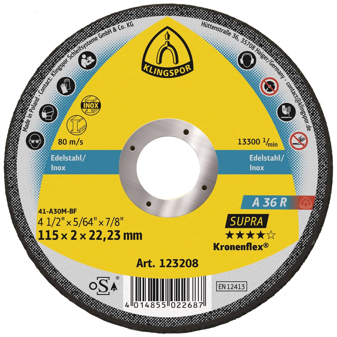 Klingspor A 36 R Trennscheiben, 115 x 2 x 22,23 mm gerade