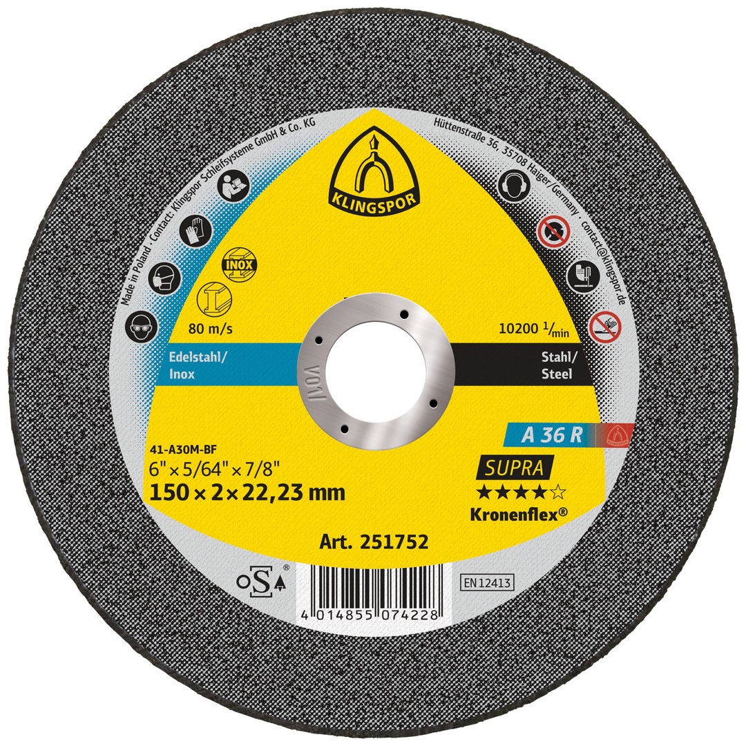 Klingspor A 36 R Trennscheiben, 150 x 2 x 22,23 mm gerade