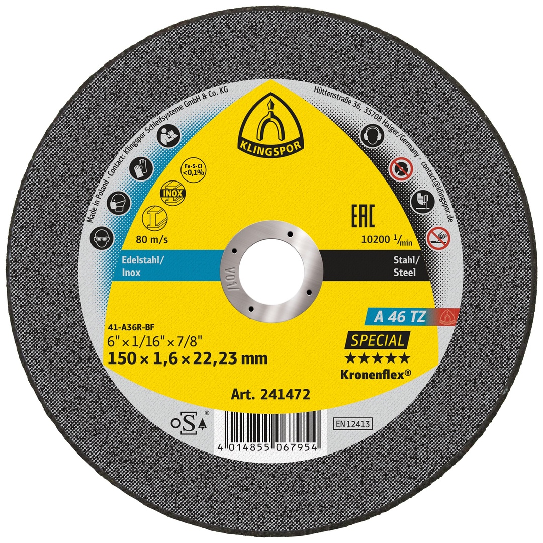 Klingspor A 46 TZ Trennscheiben, 150 x 1,6 x 22,23 mm gerade