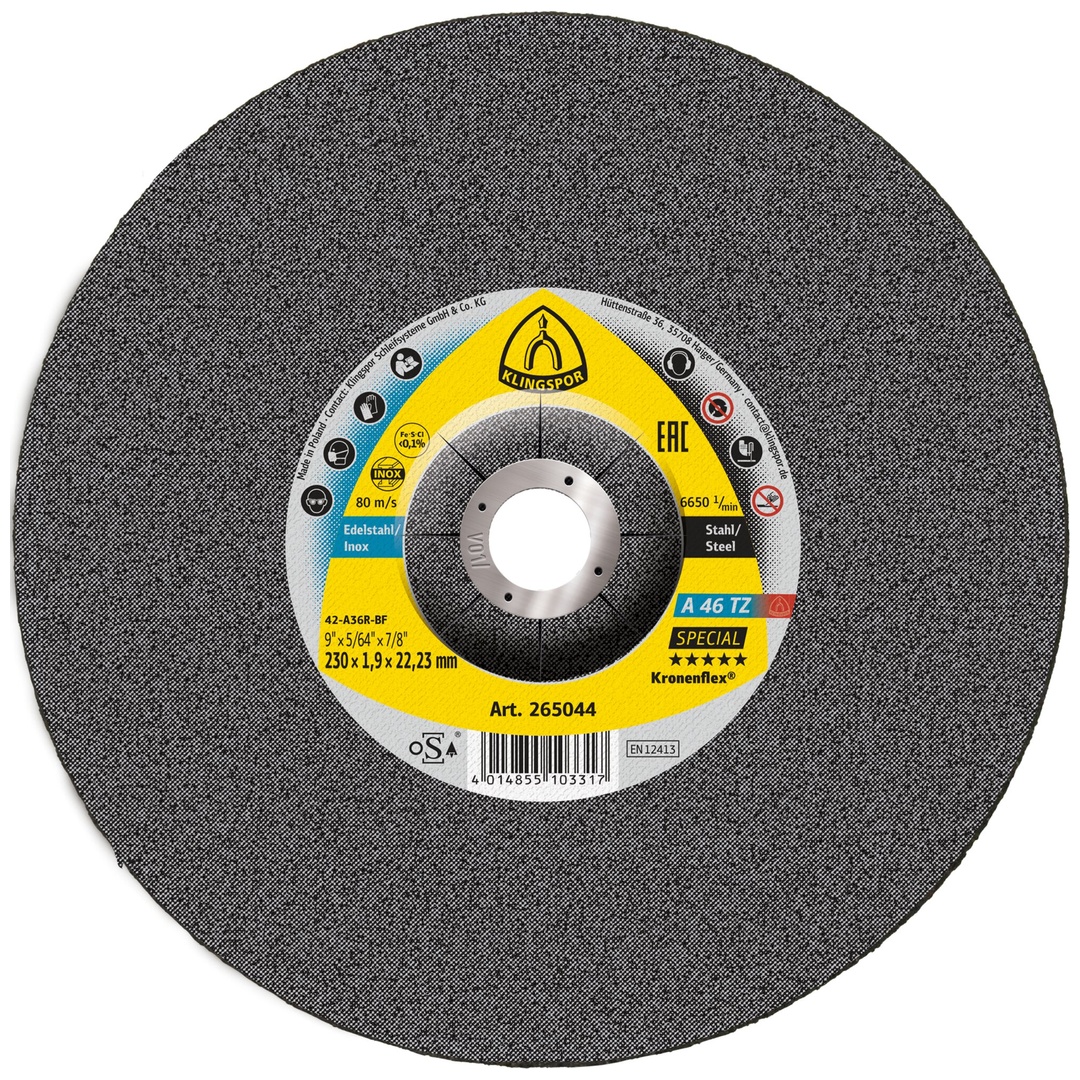 Klingspor A 46 TZ Trennscheiben, 230 x 1,9 x 22,23 mm gekröpft