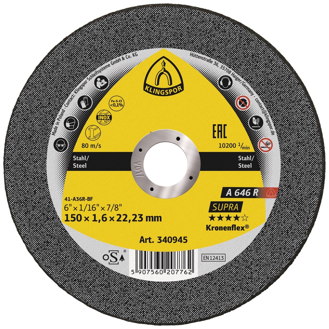 Klingspor A 646 R Trennscheiben, 150 x 1,6 x 22,23 mm gerade