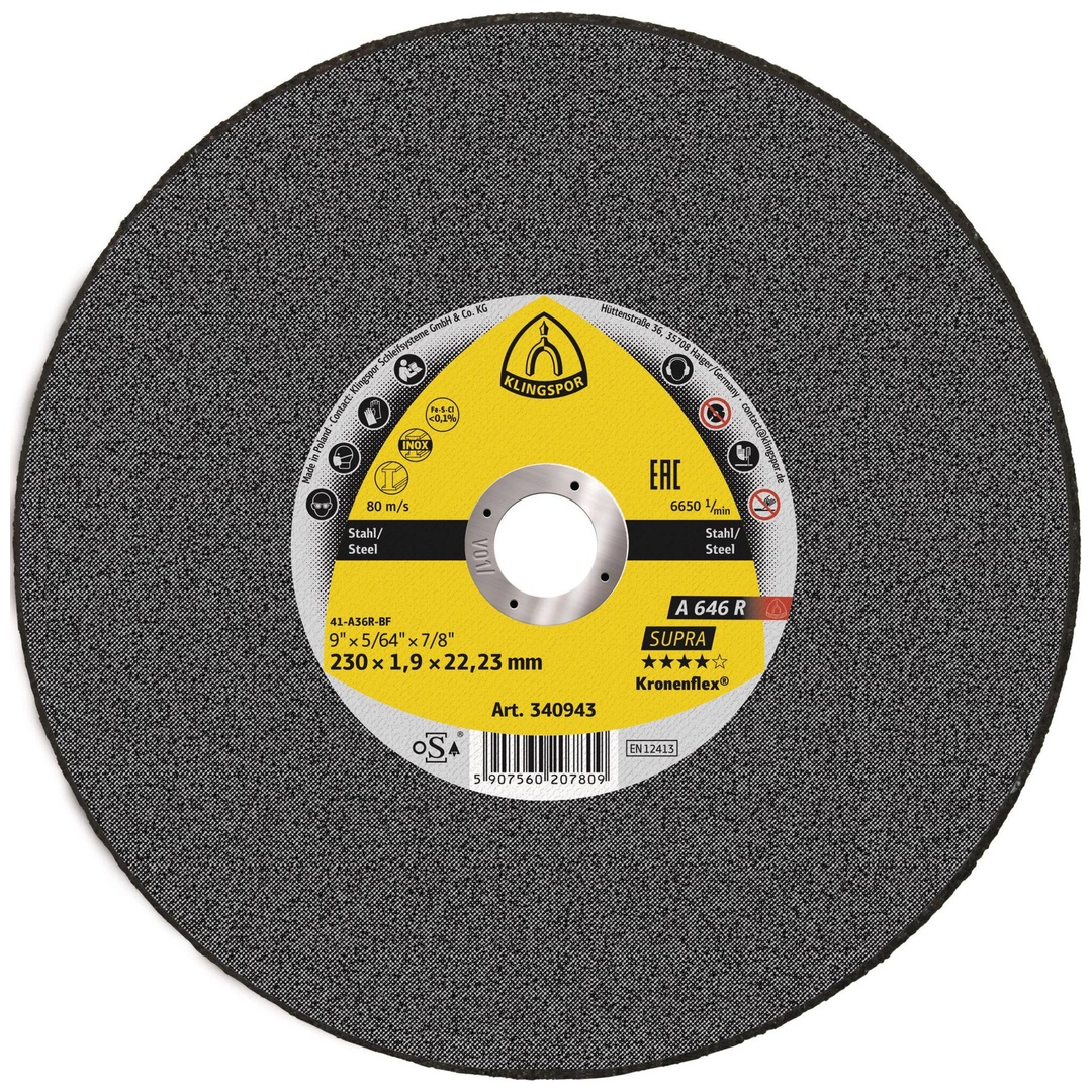 Klingspor A 646 R Trennscheiben, 230 x 1,9 x 22,23 mm gerade