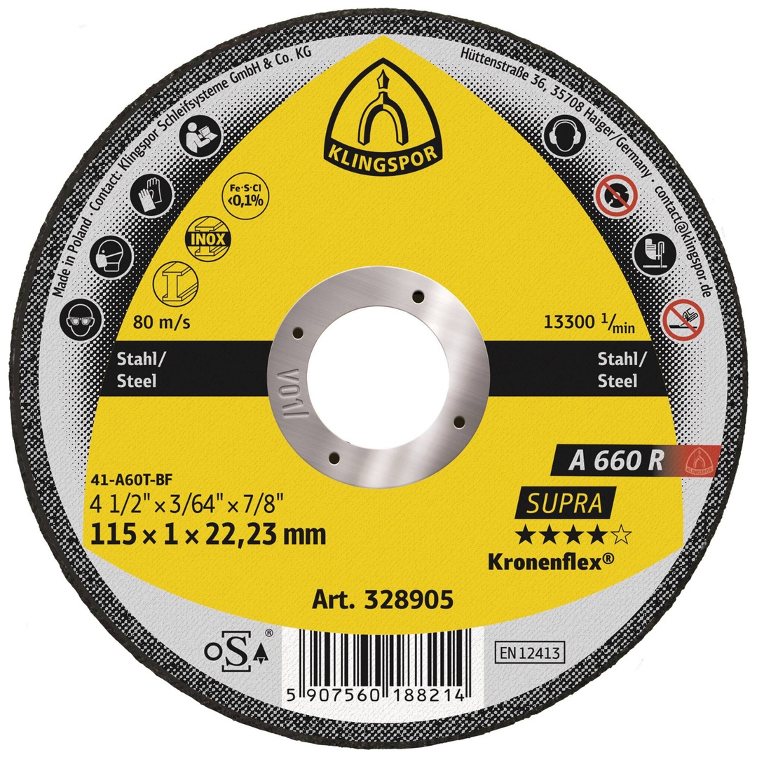 Klingspor A 660 R Trennscheiben, 115 x 1 x 22,23 mm gerade