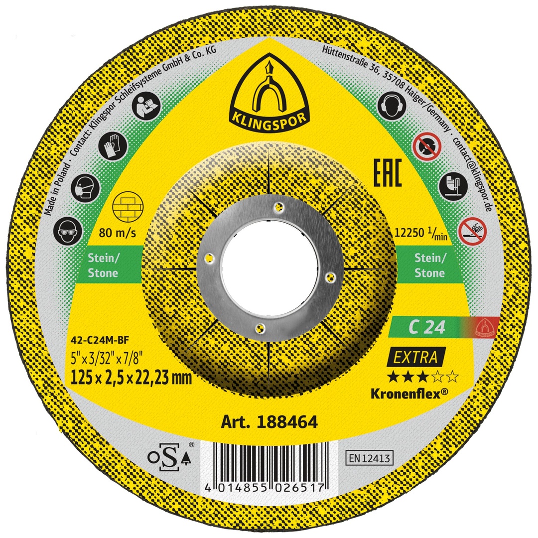 Klingspor C 24 EX Trennscheiben, 125 x 2,5 x 22,23 mm gekröpft