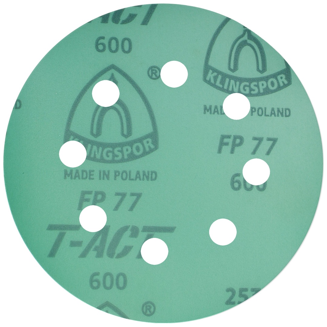 Klingspor FP 77 K Scheiben kletthaftend wirkstoffbeschichtet, 125 mm Korn 500 Lochform GLS5