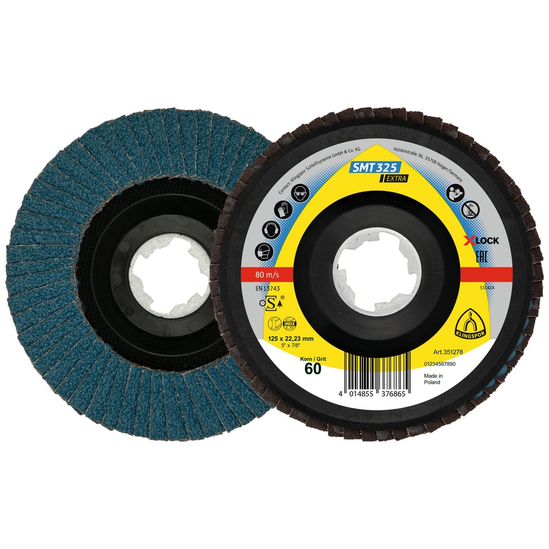 Klingspor SMT 325 Schleifmopteller X-LOCK, 125 x 22,23 mm Korn 40 gerade