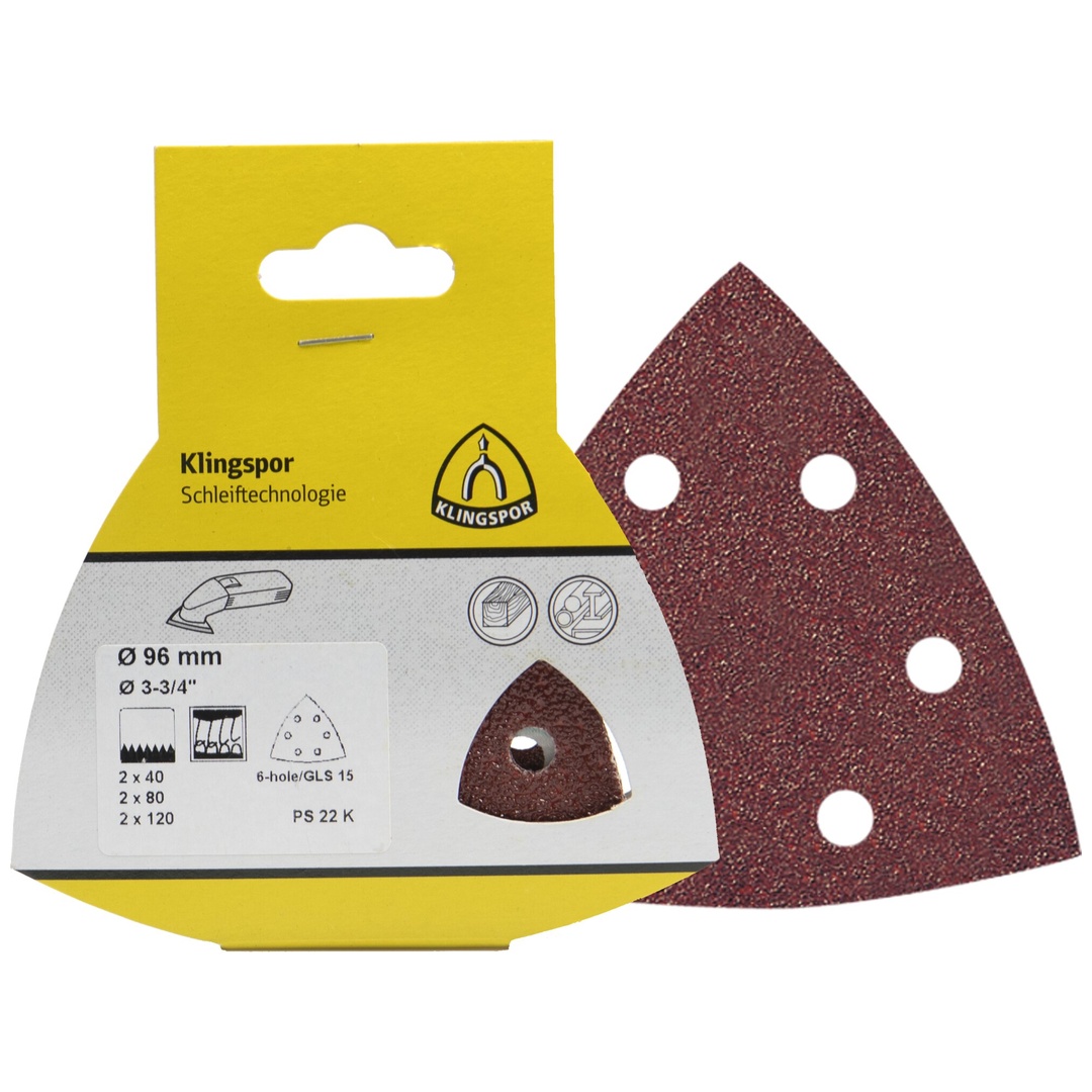 Klingspor PS 22 K Schleifmittel (Set) kletthaftend, 96 mm Lochform GLS15, SB-verpackt im Reiter