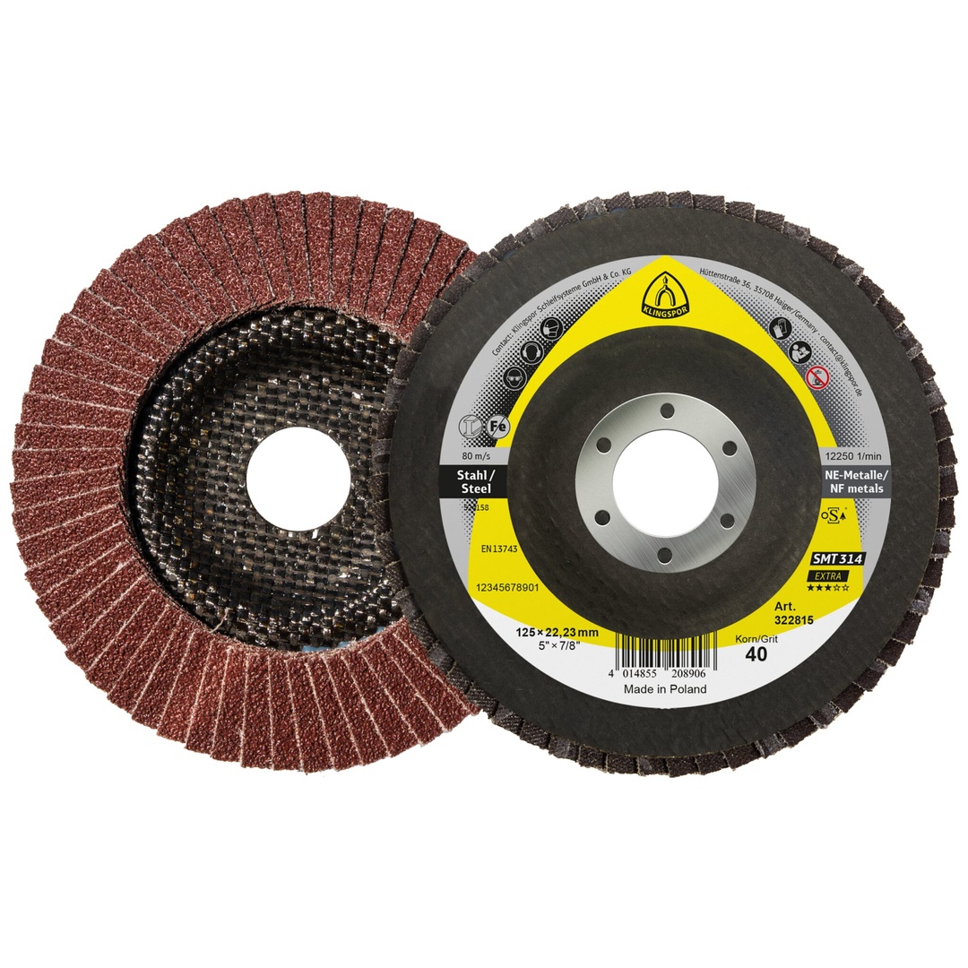Klingspor SMT 314 Schleifmopteller, 115 x 22,23 mm Korn 120 gewölbt