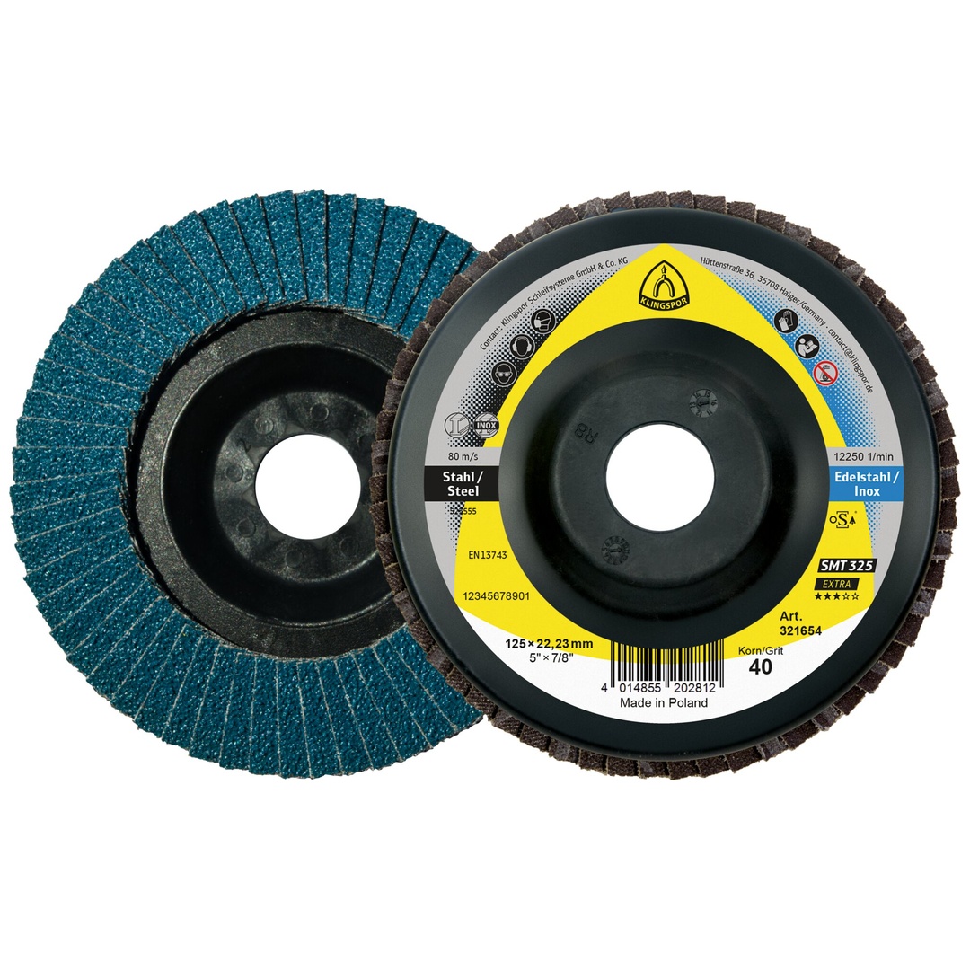 Klingspor SMT 325 Schleifmopteller, 115 x 22,23 mm Korn 80 gewölbt